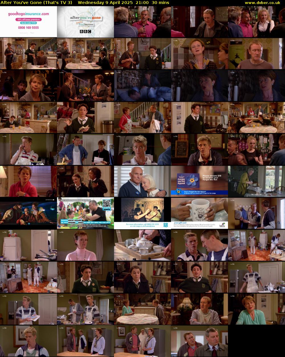 After You've Gone (That's TV 3) Wednesday 9 April 2025 21:00 - 21:30