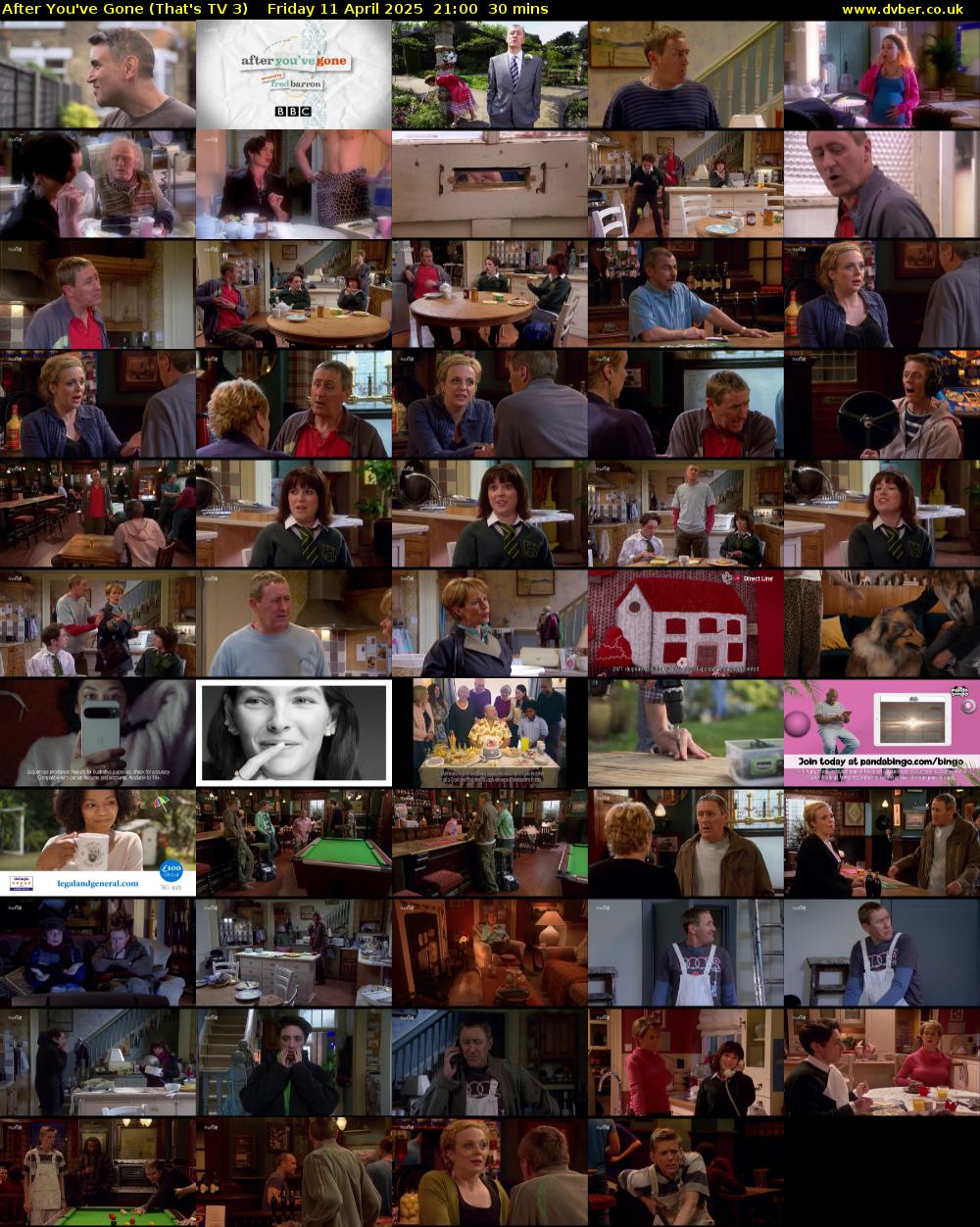 After You've Gone (That's TV 3) Friday 11 April 2025 21:00 - 21:30