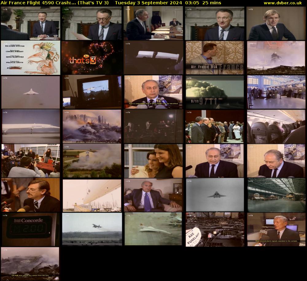 Air France Flight 4590 Crash:... (That's TV 3) Tuesday 3 September 2024 03:05 - 03:30
