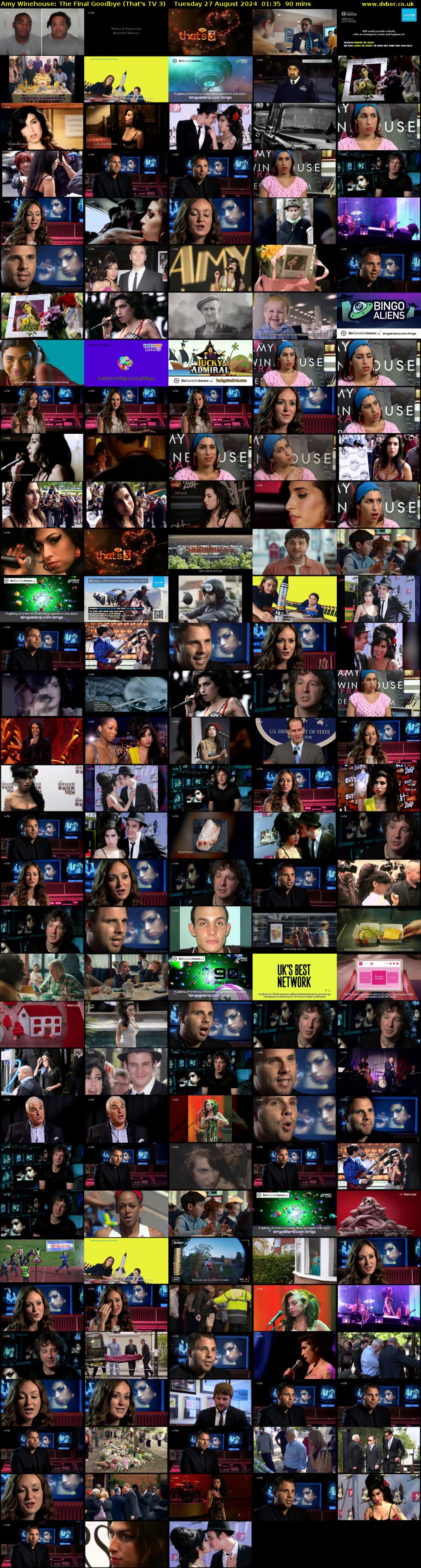 Amy Winehouse: The Final Goodbye (That's TV 3) Tuesday 27 August 2024 01:35 - 03:05