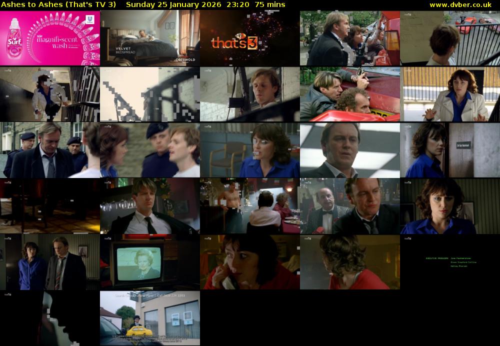 Ashes to Ashes (That's TV 3) Sunday 25 January 2026 23:20 - 00:35