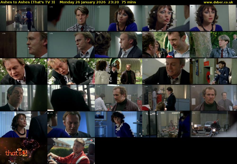 Ashes to Ashes (That's TV 3) Monday 26 January 2026 23:20 - 00:35