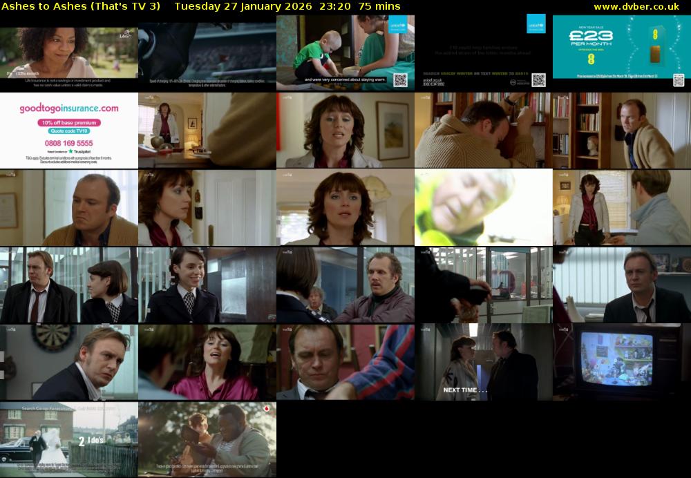 Ashes to Ashes (That's TV 3) Tuesday 27 January 2026 23:20 - 00:35