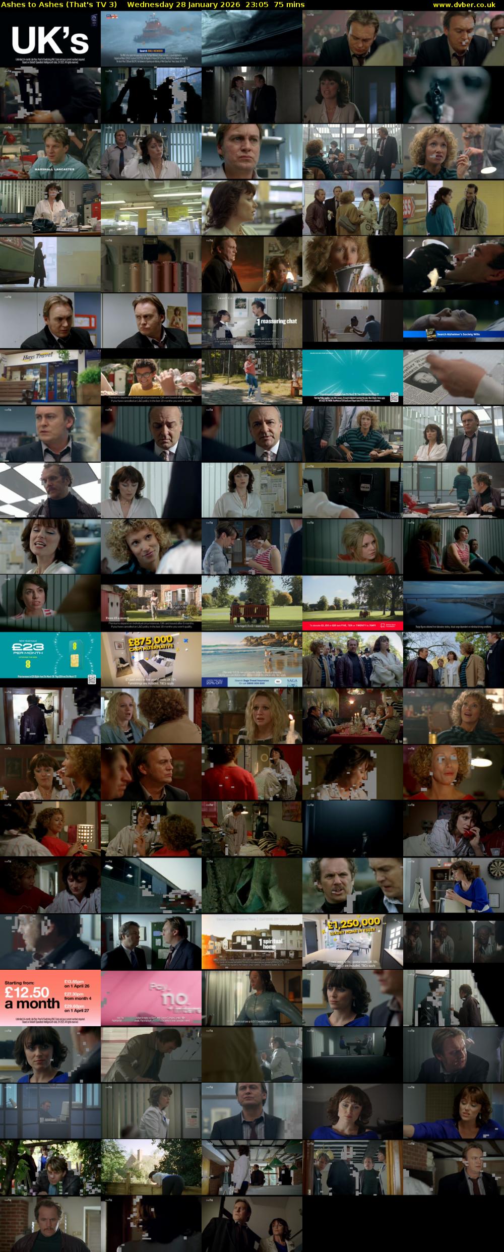 Ashes to Ashes (That's TV 3) Wednesday 28 January 2026 23:05 - 00:20