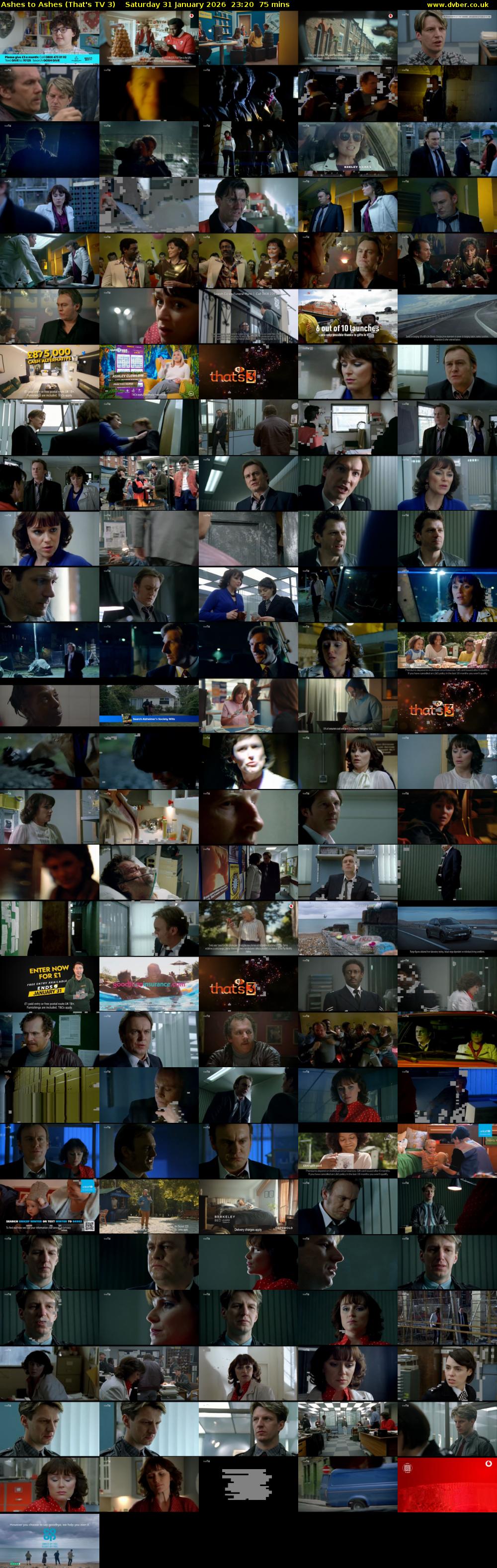 Ashes to Ashes (That's TV 3) Saturday 31 January 2026 23:20 - 00:35