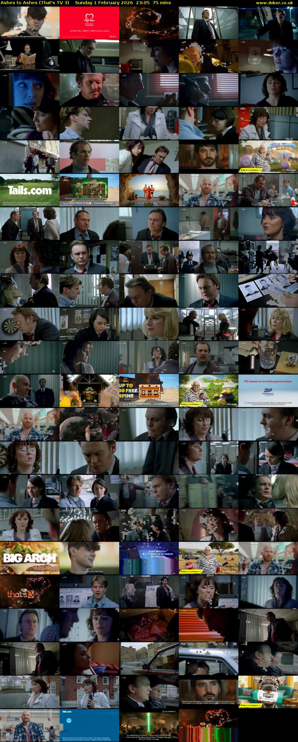 Ashes to Ashes (That's TV 3) Sunday 1 February 2026 23:05 - 00:20