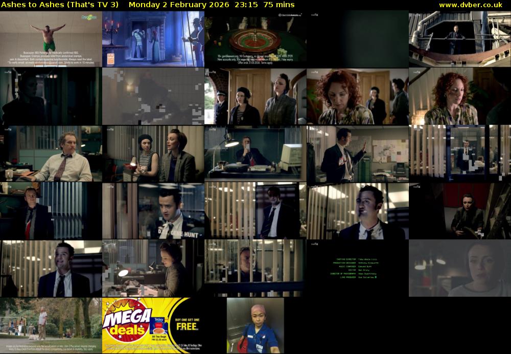 Ashes to Ashes (That's TV 3) Monday 2 February 2026 23:15 - 00:30