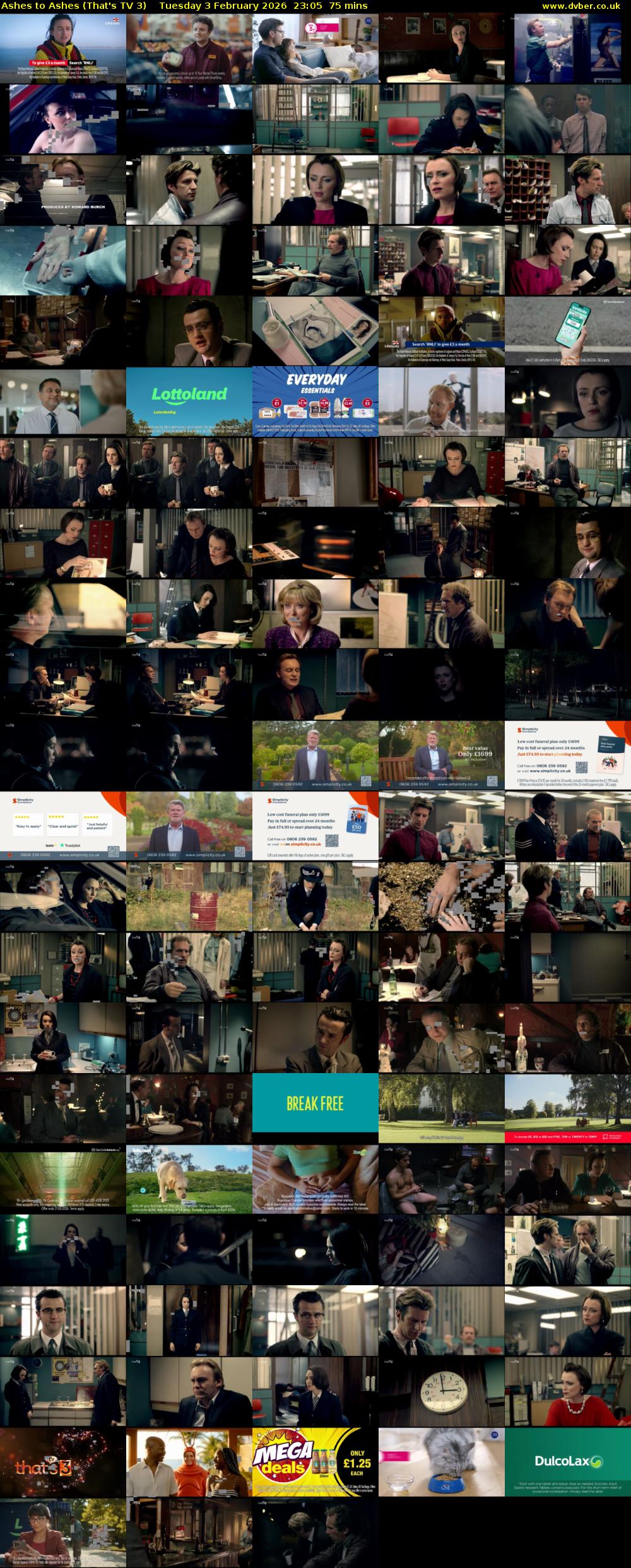 Ashes to Ashes (That's TV 3) Tuesday 3 February 2026 23:05 - 00:20