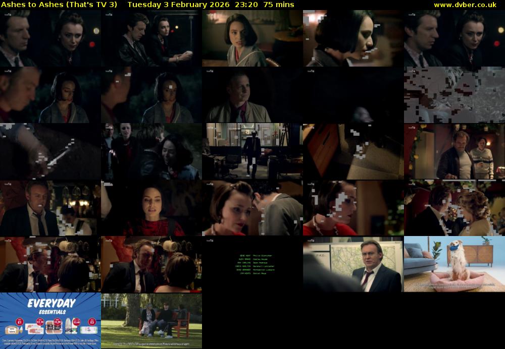 Ashes to Ashes (That's TV 3) Tuesday 3 February 2026 23:20 - 00:35