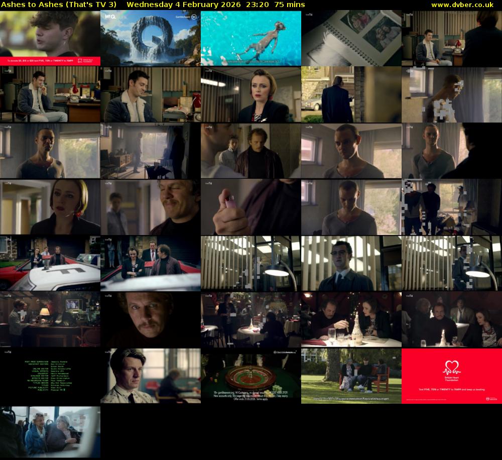 Ashes to Ashes (That's TV 3) Wednesday 4 February 2026 23:20 - 00:35