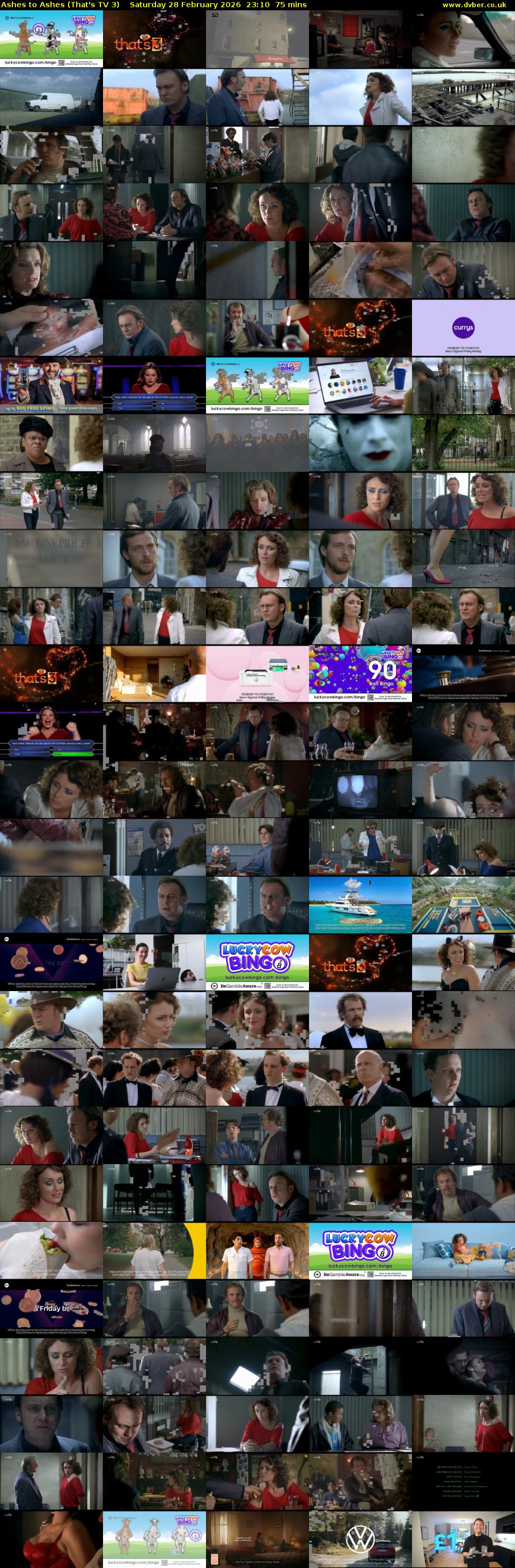 Ashes to Ashes (That's TV 3) Saturday 28 February 2026 23:10 - 00:25