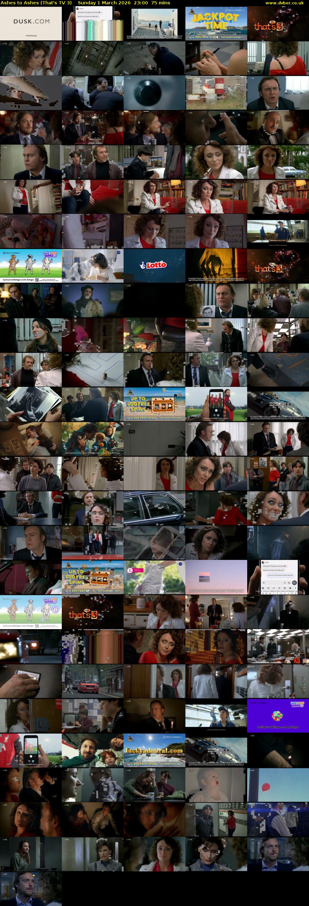 Ashes to Ashes (That's TV 3) Sunday 1 March 2026 23:00 - 00:15