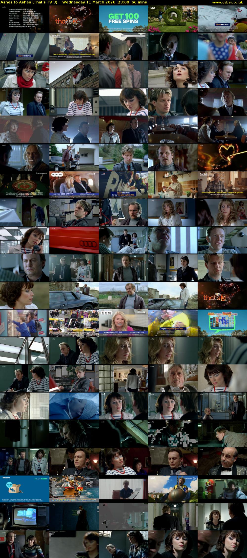 Ashes to Ashes (That's TV 3) Wednesday 11 March 2026 23:00 - 00:00