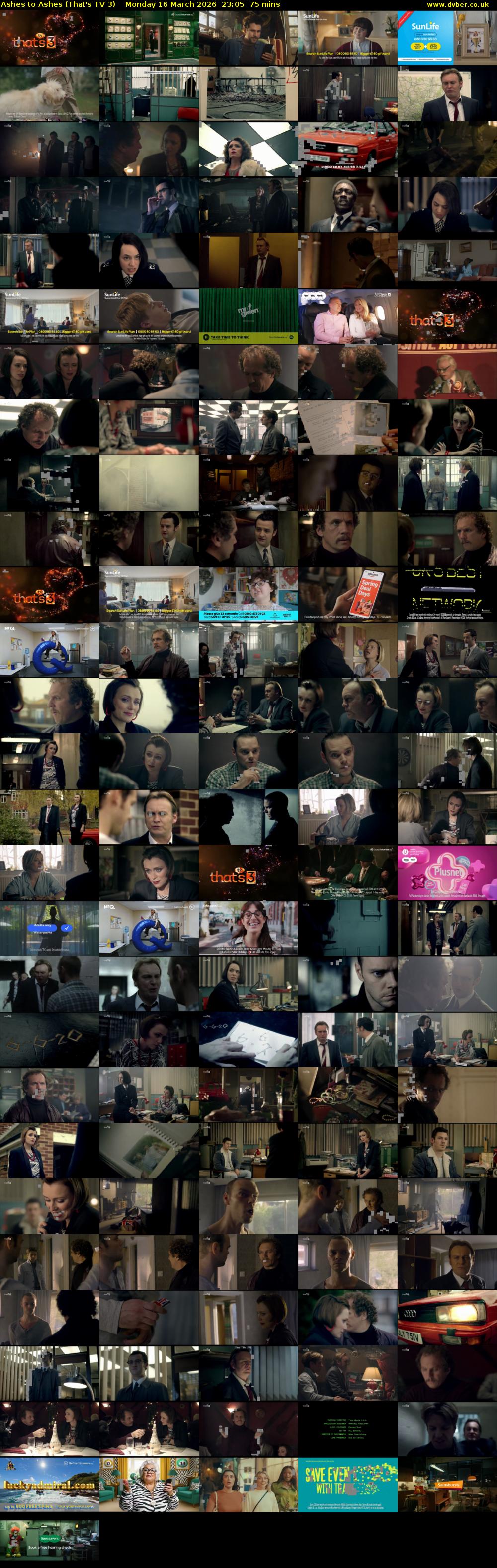 Ashes to Ashes (That's TV 3) Monday 16 March 2026 23:05 - 00:20