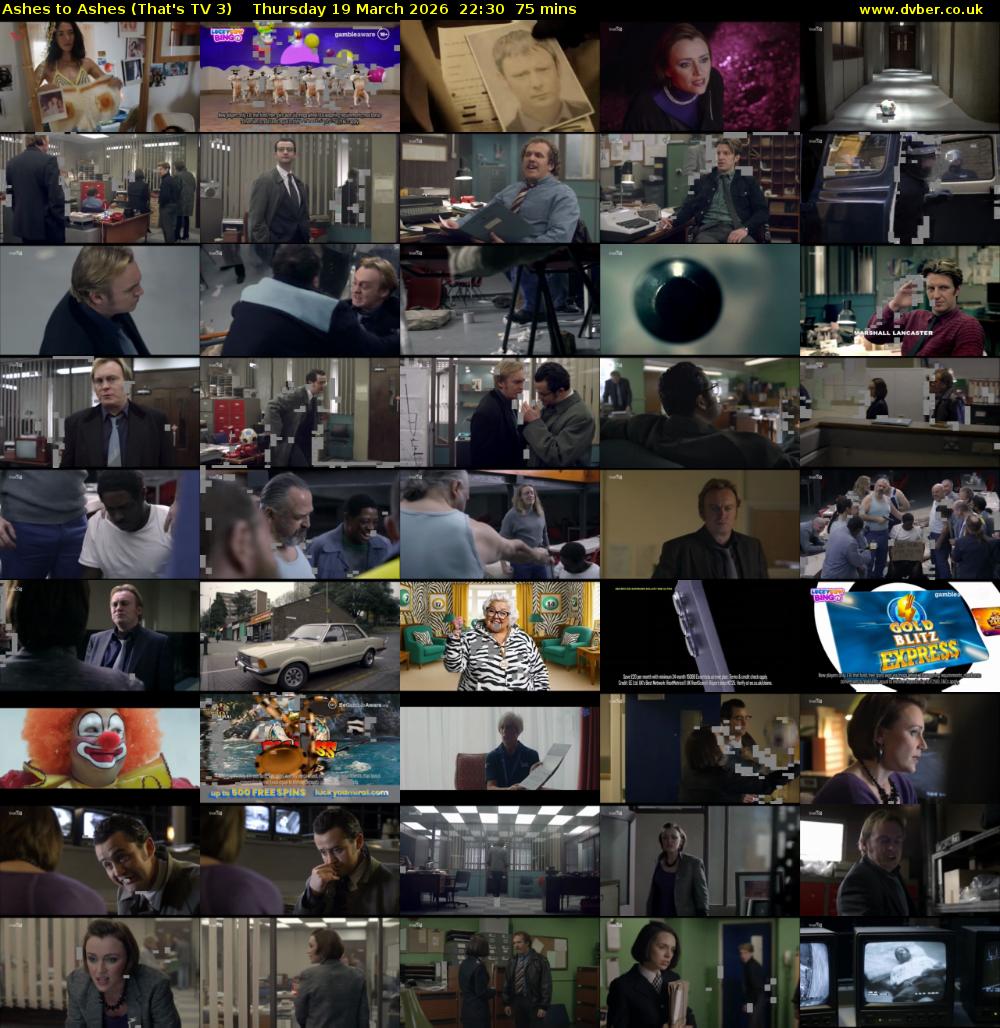 Ashes to Ashes (That's TV 3) Thursday 19 March 2026 22:30 - 23:45