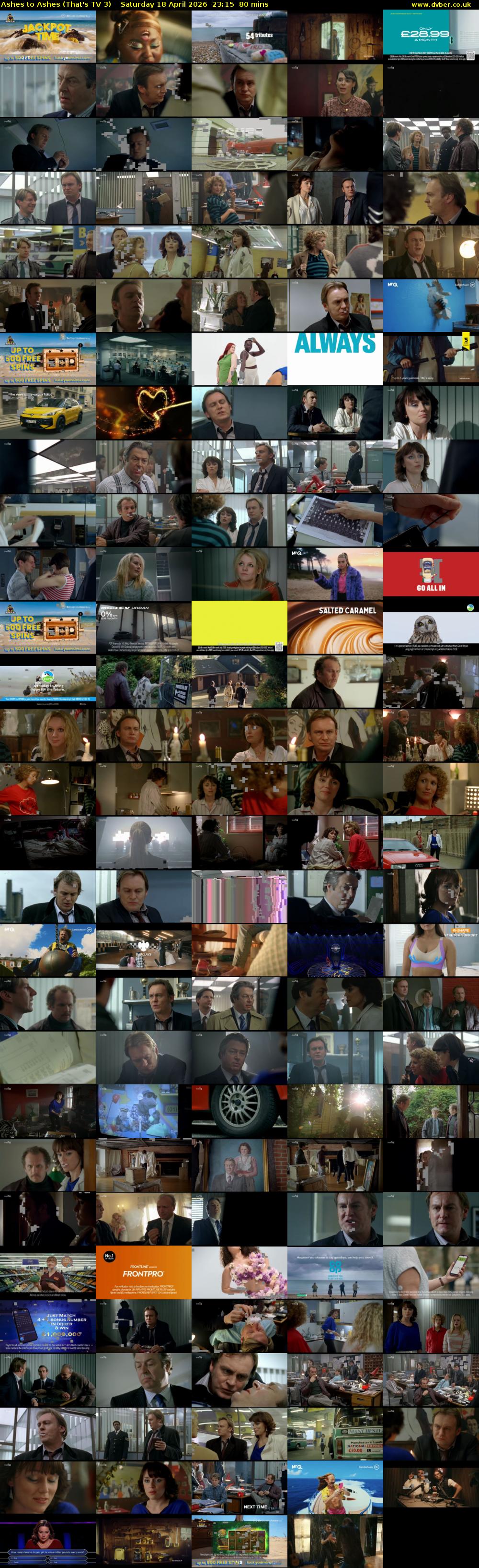 Ashes to Ashes (That's TV 3) Saturday 18 April 2026 23:15 - 00:35