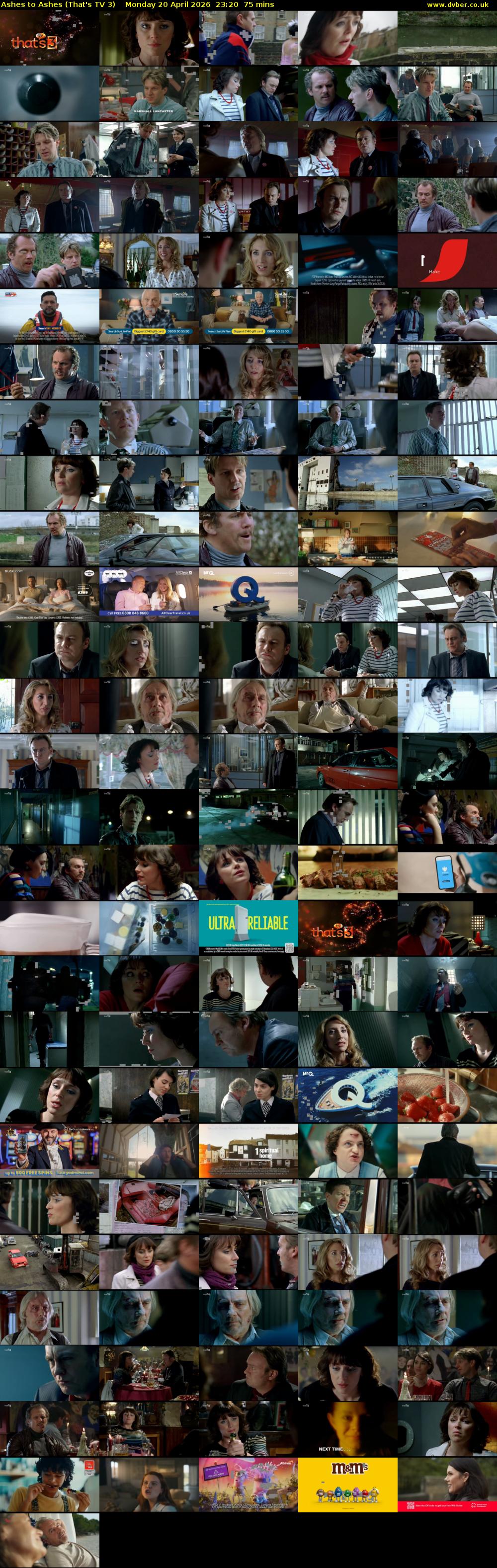 Ashes to Ashes (That's TV 3) Monday 20 April 2026 23:20 - 00:35