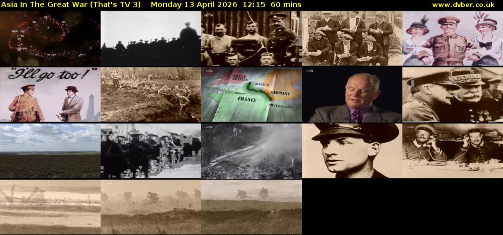 Asia In The Great War (That's TV 3) Monday 13 April 2026 12:15 - 13:15