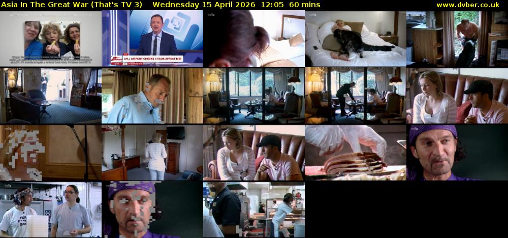 Asia In The Great War (That's TV 3) Wednesday 15 April 2026 12:05 - 13:05