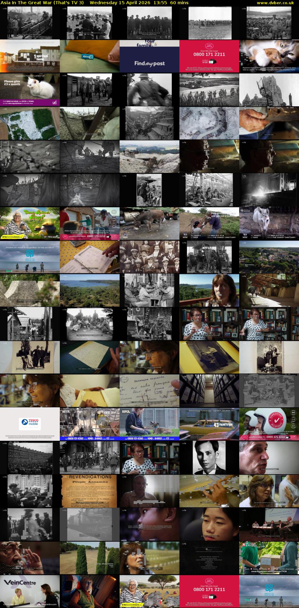 Asia In The Great War (That's TV 3) Wednesday 15 April 2026 13:55 - 14:55