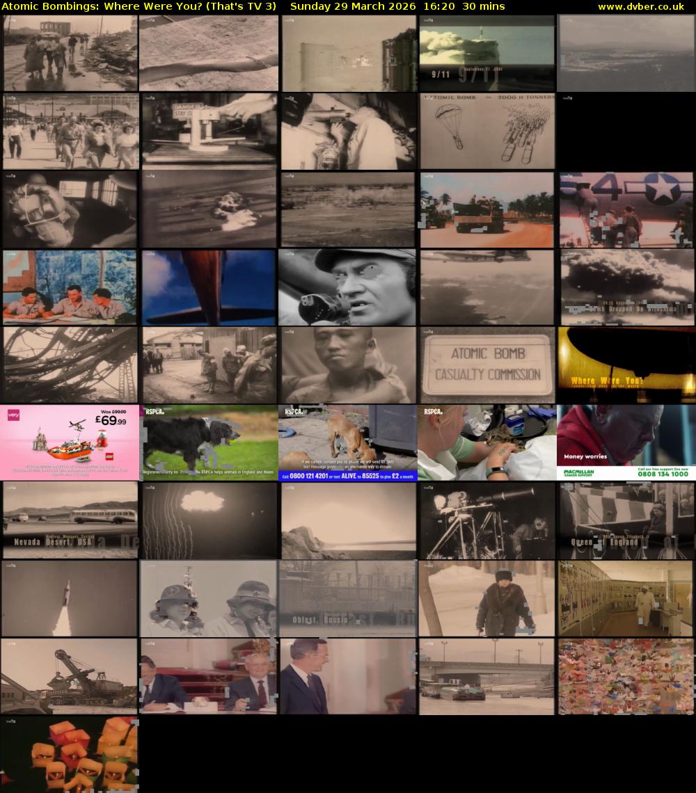 Atomic Bombings: Where Were You? (That's TV 3) Sunday 29 March 2026 16:20 - 16:50