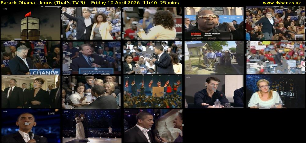 Barack Obama - Icons (That's TV 3) Friday 10 April 2026 11:40 - 12:05