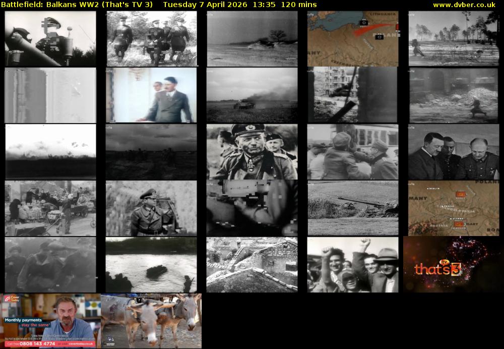 Battlefield: Balkans WW2 (That's TV 3) Tuesday 7 April 2026 13:35 - 15:35