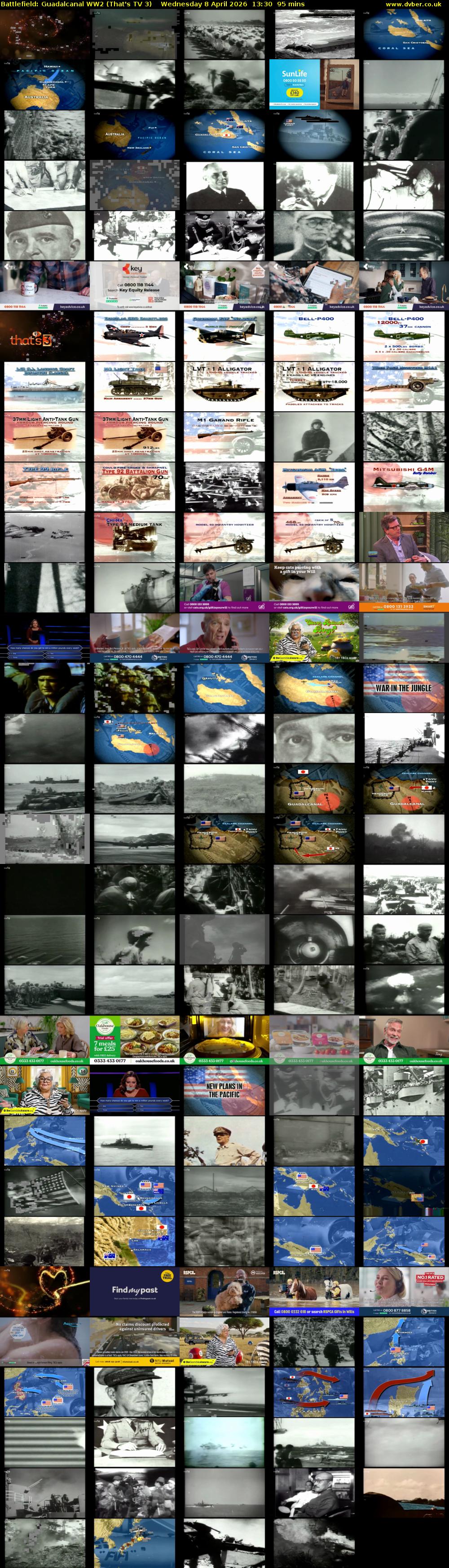 Battlefield: Guadalcanal WW2 (That's TV 3) Wednesday 8 April 2026 13:30 - 15:05