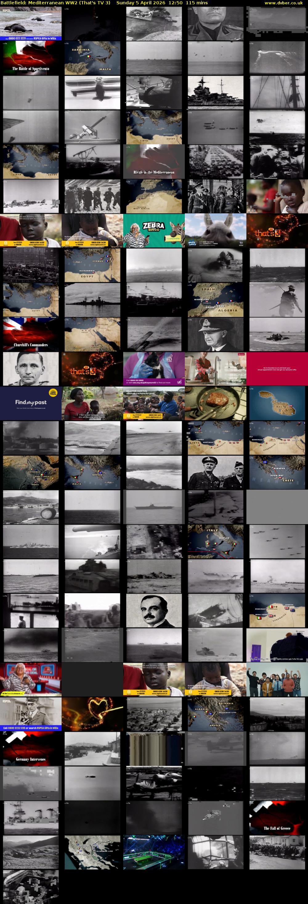 Battlefield: Mediterranean WW2 (That's TV 3) Sunday 5 April 2026 12:50 - 14:45