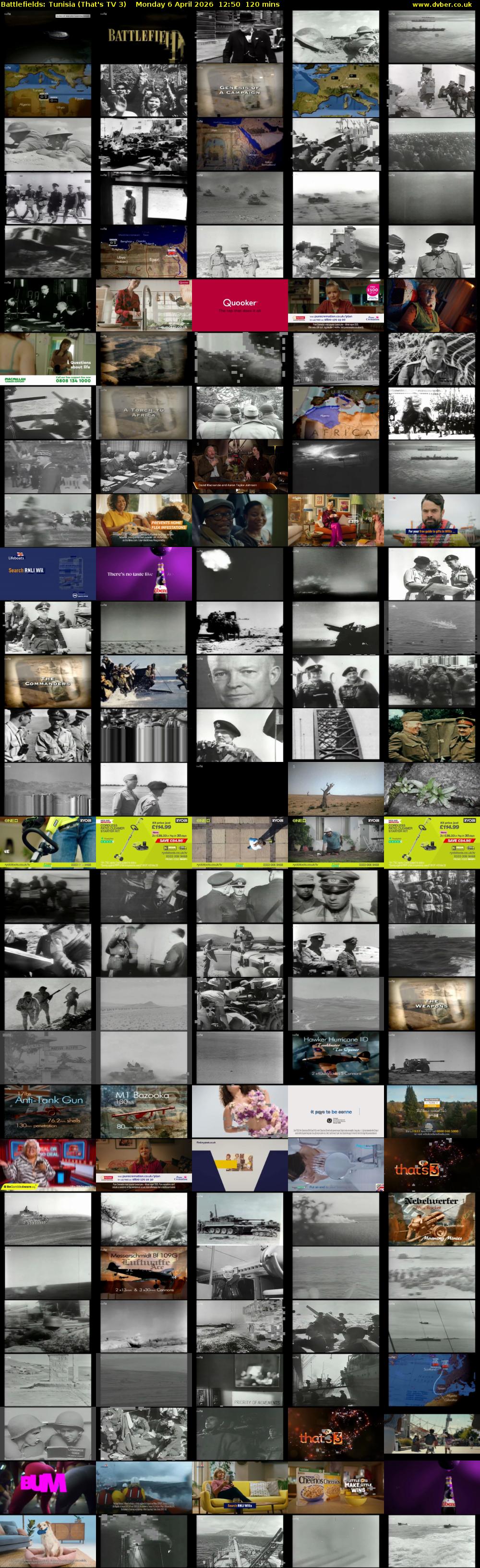 Battlefields: Tunisia (That's TV 3) Monday 6 April 2026 12:50 - 14:50