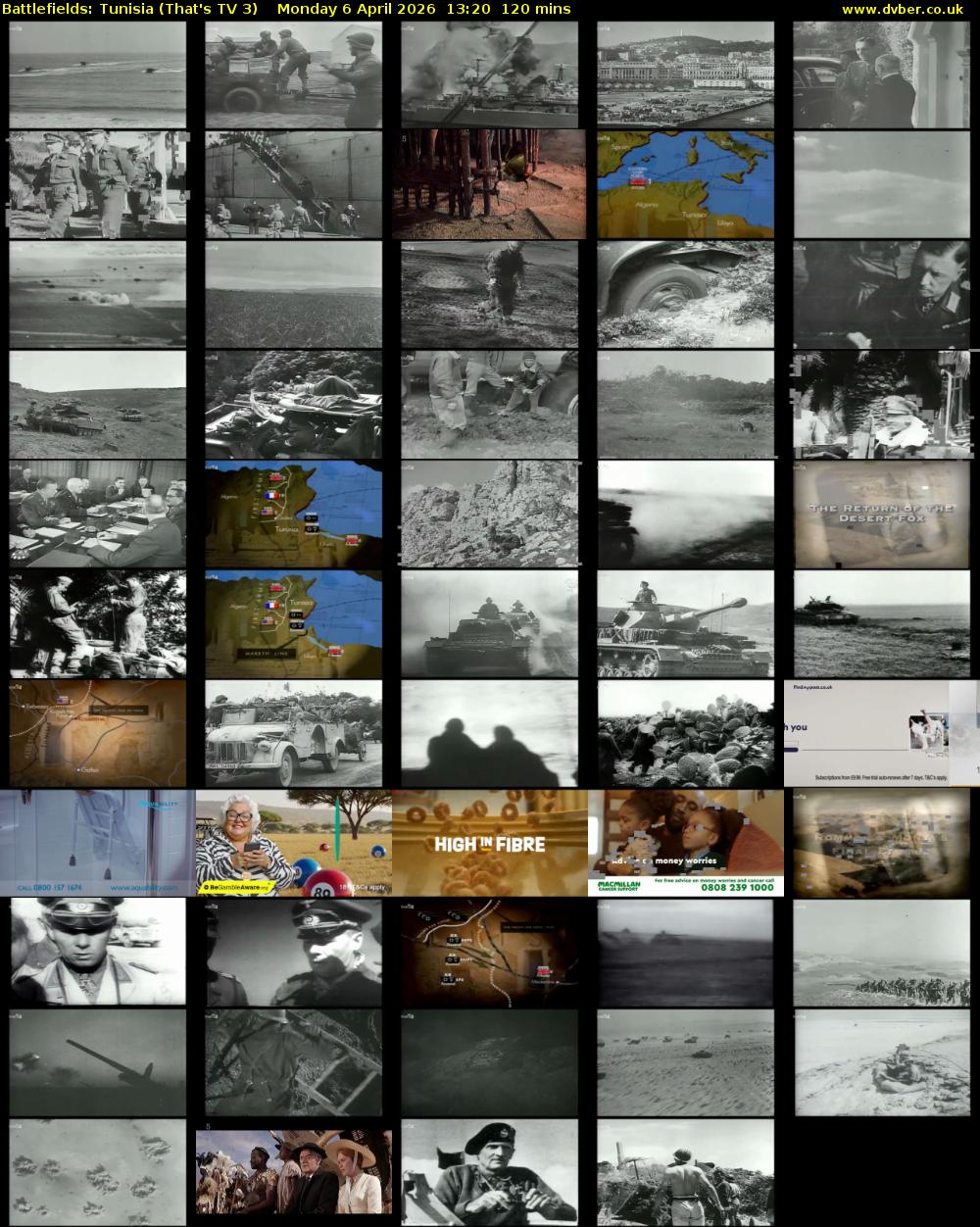 Battlefields: Tunisia (That's TV 3) Monday 6 April 2026 13:20 - 15:20