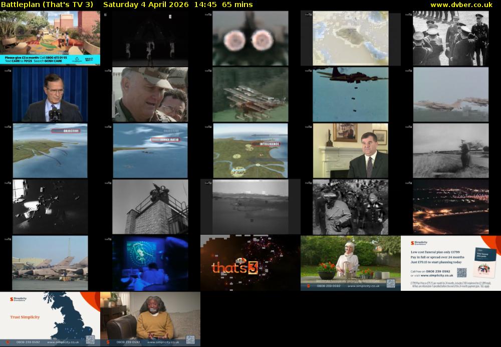 Battleplan (That's TV 3) Saturday 4 April 2026 14:45 - 15:50