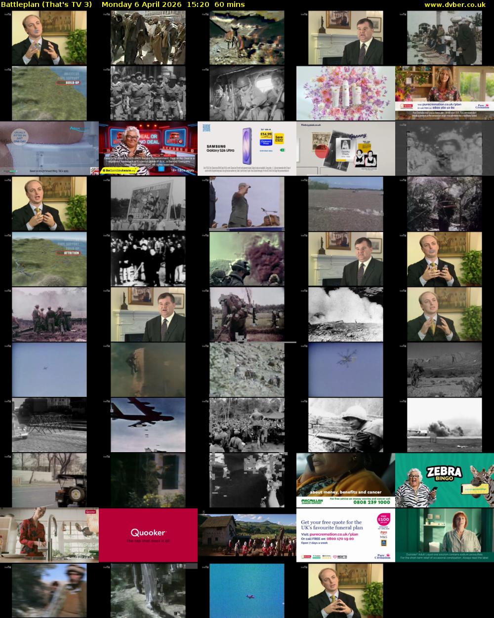 Battleplan (That's TV 3) Monday 6 April 2026 15:20 - 16:20