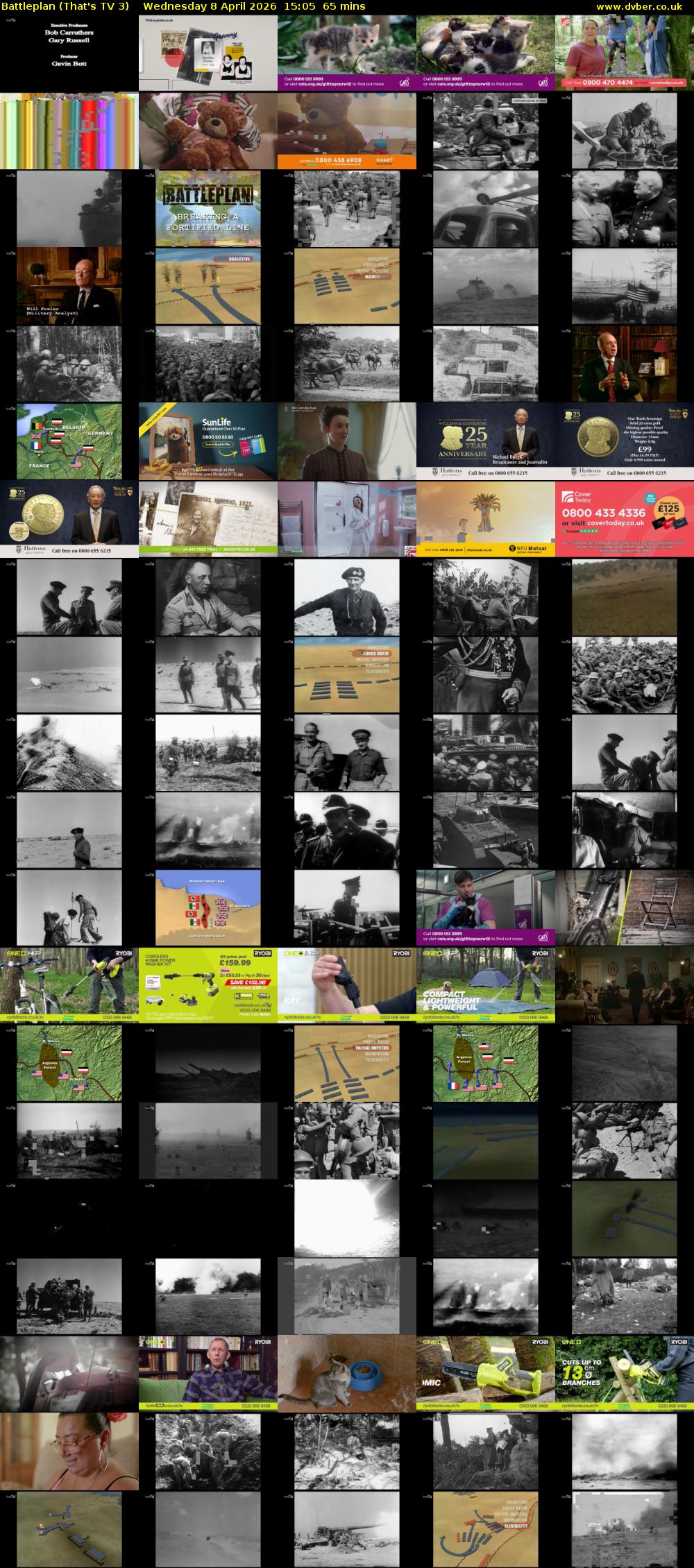Battleplan (That's TV 3) Wednesday 8 April 2026 15:05 - 16:10