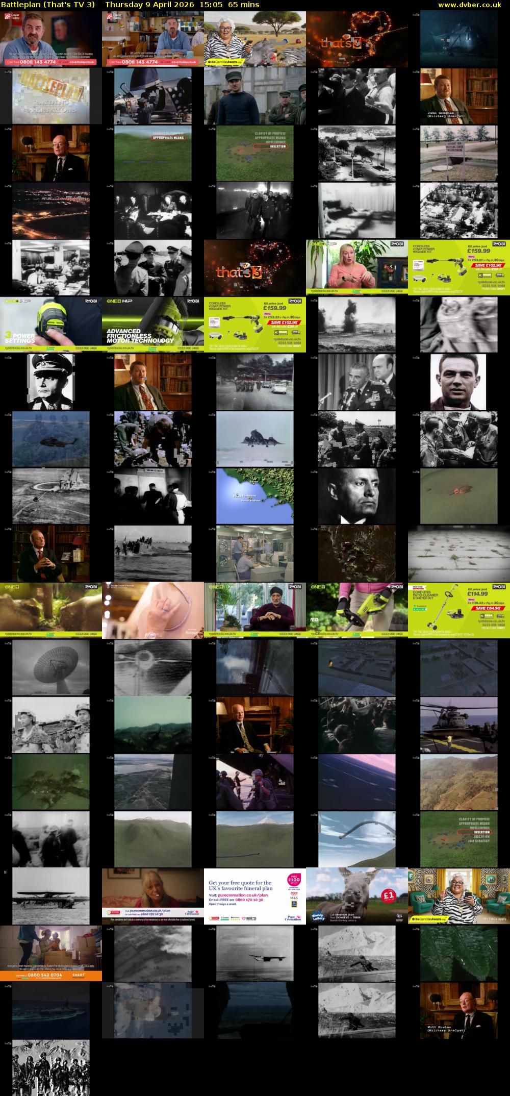Battleplan (That's TV 3) Thursday 9 April 2026 15:05 - 16:10