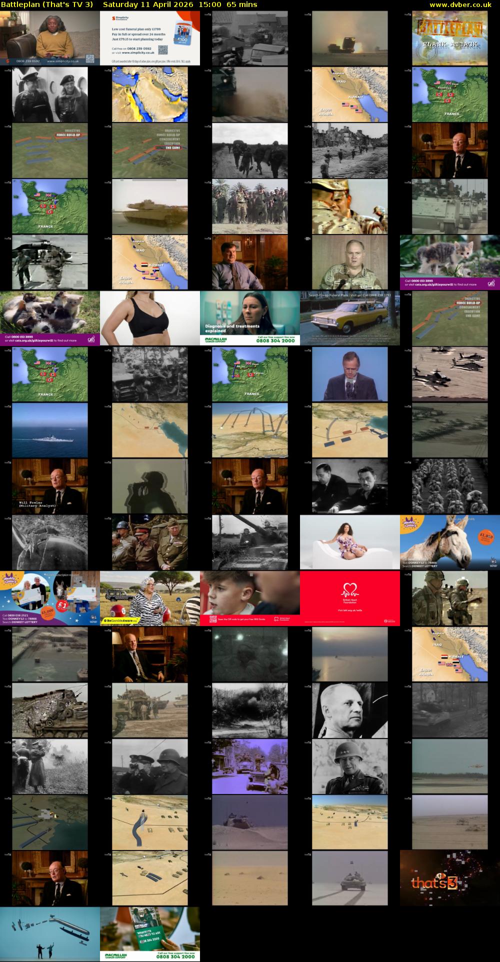 Battleplan (That's TV 3) Saturday 11 April 2026 15:00 - 16:05