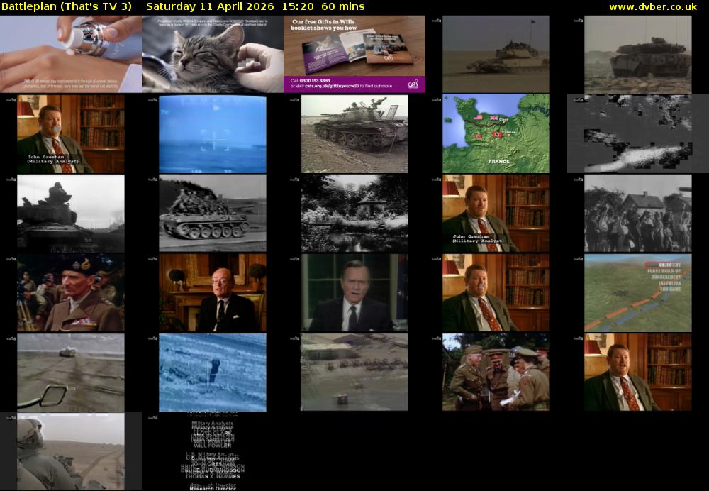 Battleplan (That's TV 3) Saturday 11 April 2026 15:20 - 16:20