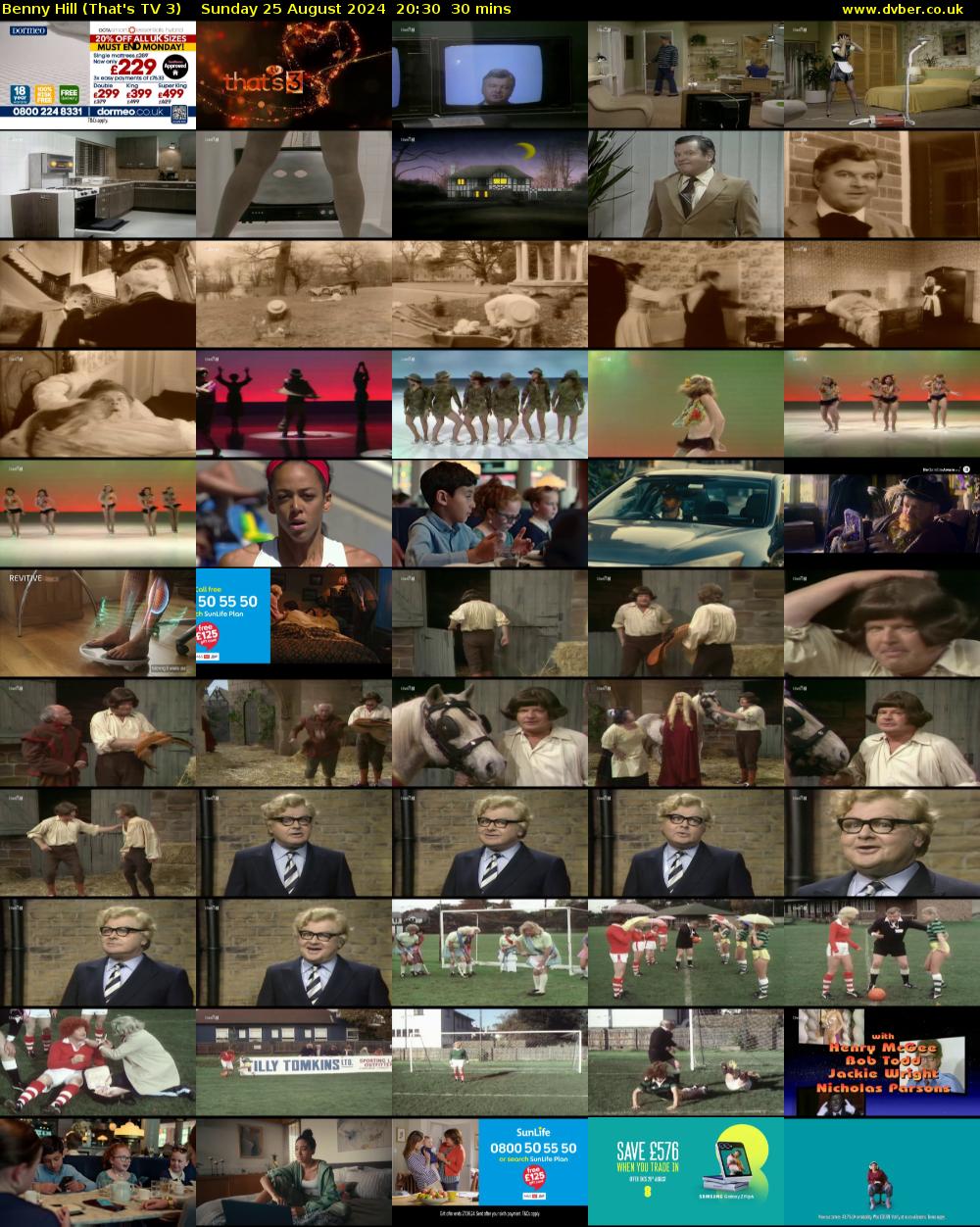 Benny Hill (That's TV 3) Sunday 25 August 2024 20:30 - 21:00