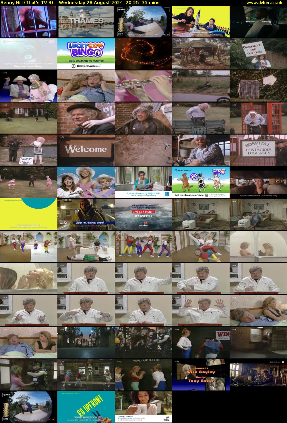Benny Hill (That's TV 3) Wednesday 28 August 2024 20:25 - 21:00