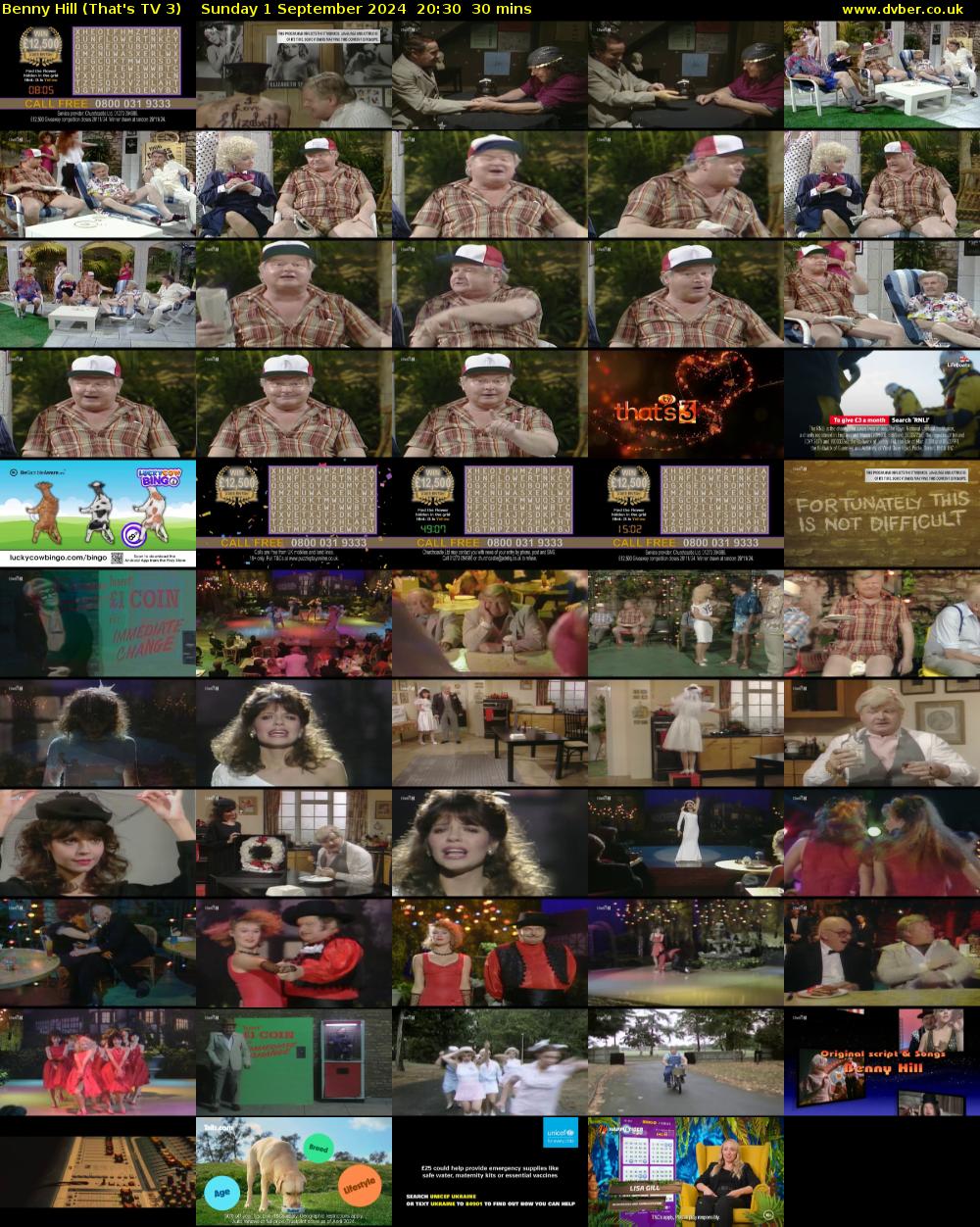 Benny Hill (That's TV 3) Sunday 1 September 2024 20:30 - 21:00
