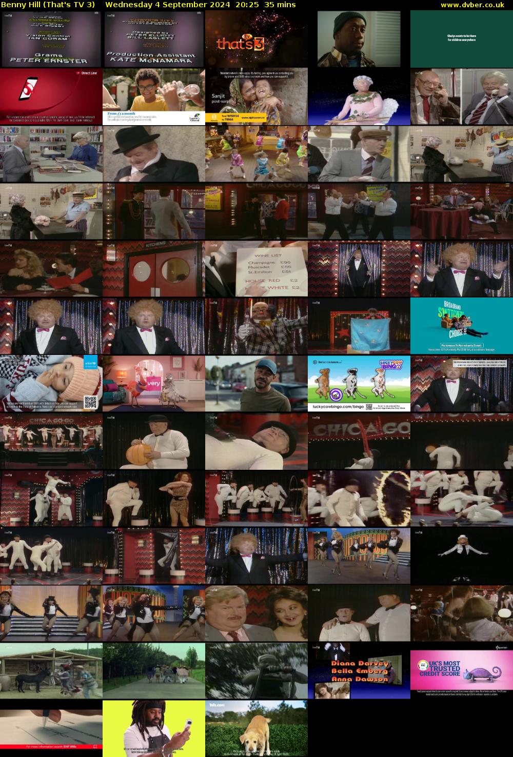 Benny Hill (That's TV 3) Wednesday 4 September 2024 20:25 - 21:00
