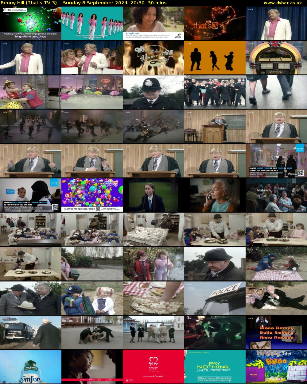 Benny Hill (That's TV 3) Sunday 8 September 2024 20:30 - 21:00