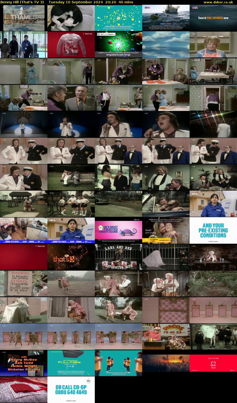 Benny Hill (That's TV 3) Tuesday 10 September 2024 20:20 - 21:00