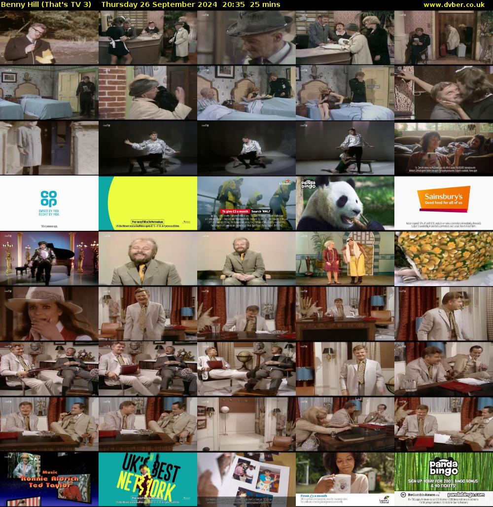 Benny Hill (That's TV 3) Thursday 26 September 2024 20:35 - 21:00