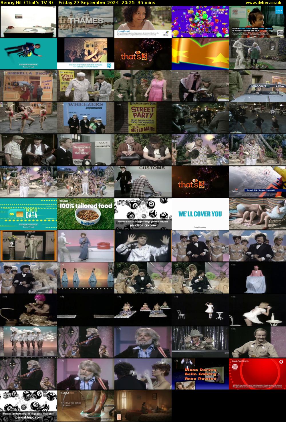 Benny Hill (That's TV 3) Friday 27 September 2024 20:25 - 21:00