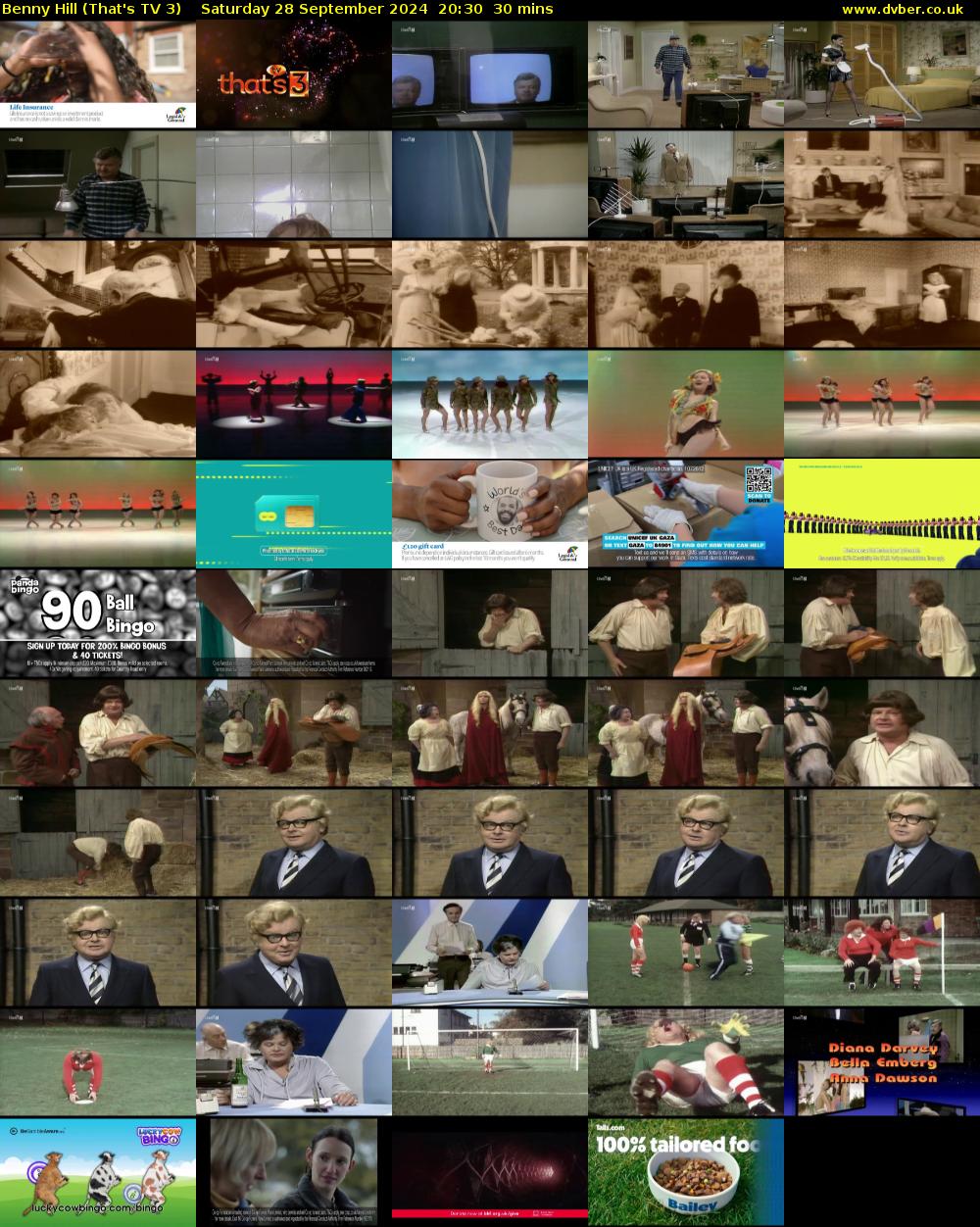 Benny Hill (That's TV 3) Saturday 28 September 2024 20:30 - 21:00