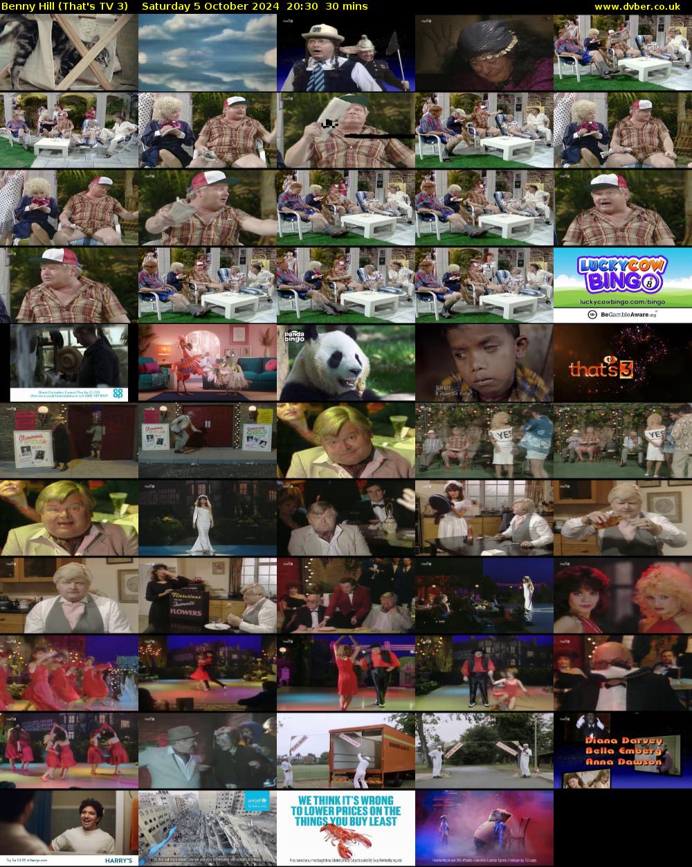 Benny Hill (That's TV 3) Saturday 5 October 2024 20:30 - 21:00