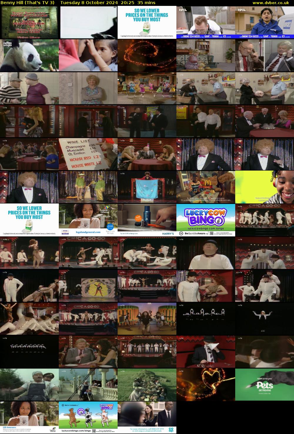 Benny Hill (That's TV 3) Tuesday 8 October 2024 20:25 - 21:00
