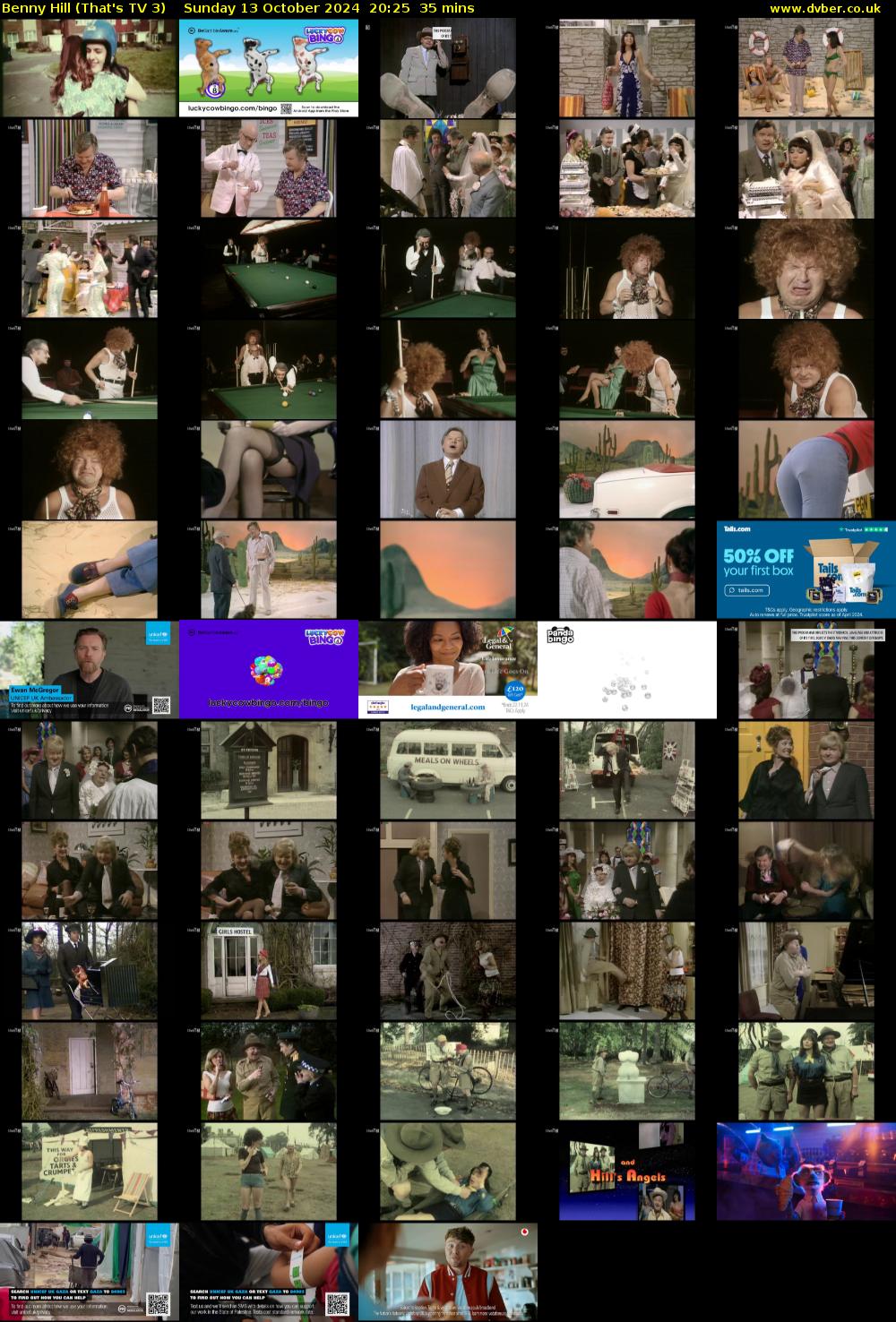 Benny Hill (That's TV 3) Sunday 13 October 2024 20:25 - 21:00