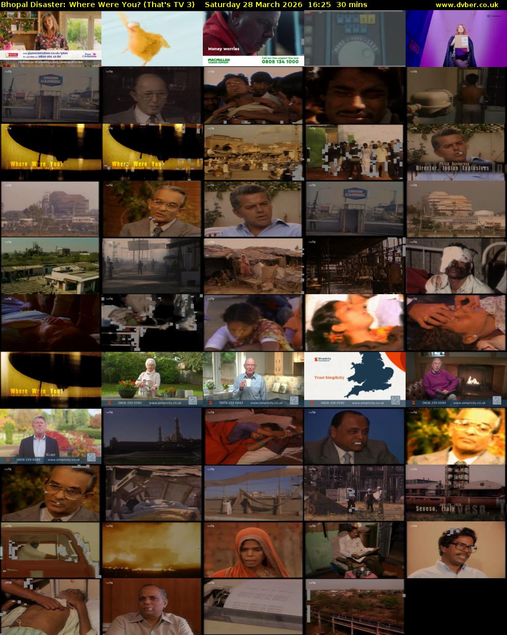 Bhopal Disaster: Where Were You? (That's TV 3) Saturday 28 March 2026 16:25 - 16:55